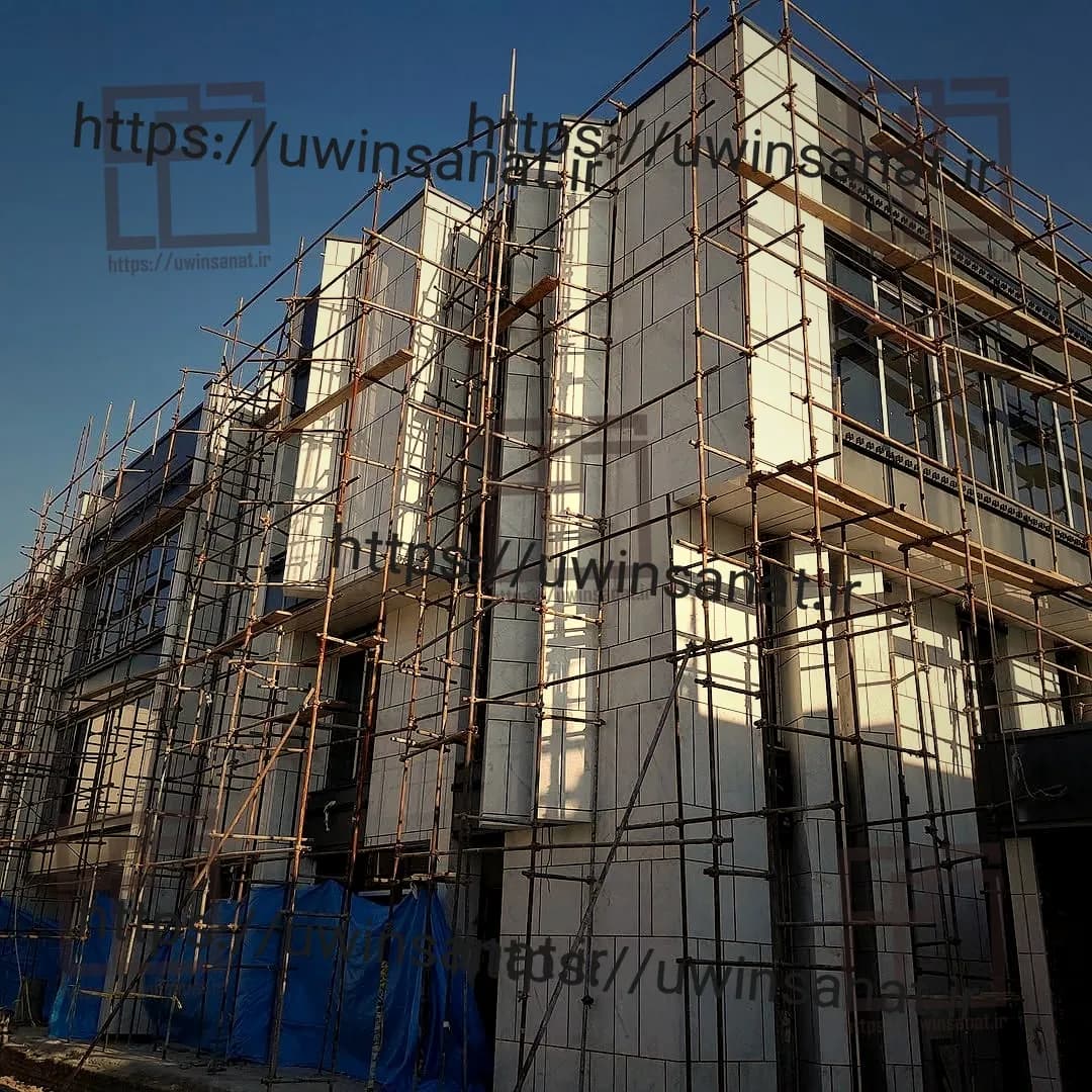 اجرای پنجره ترمال بریک و نمای لوور آلومینیومی دوکی پروژه کارخانه چاد